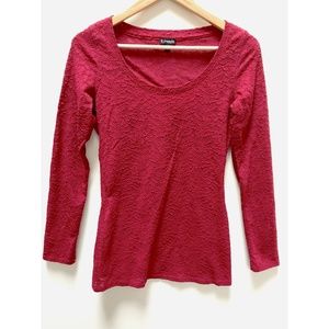 Express Red Lace Scoop Neck Top